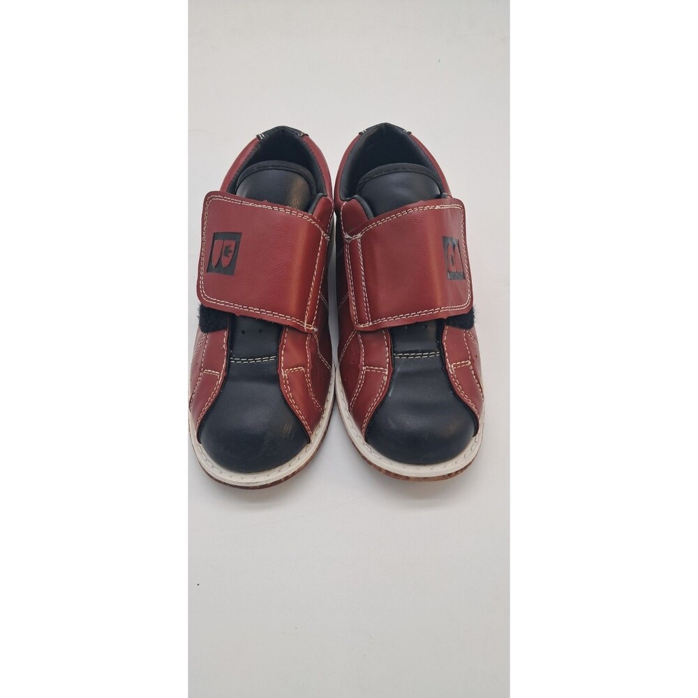 Brunswick Bowling Shoes Men's 7 Women's 9 Hook Loop Leather Sole Red Black